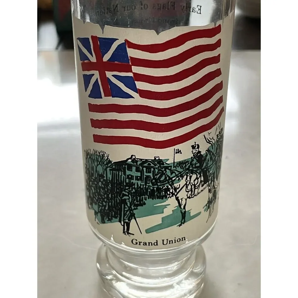 Vintage Early Flags of our Nation Grand Union Drinking Glass Flag Foundation 70s